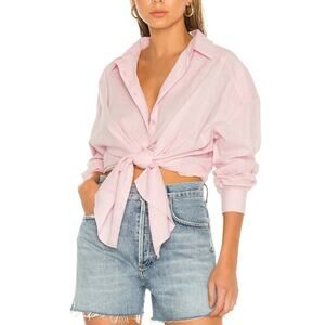Minkpink 'Carlo' Pink Linen Blend Beach Shirt Size M